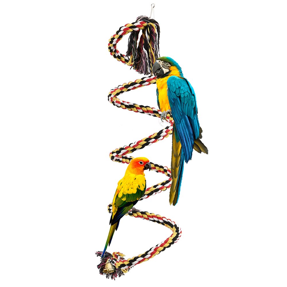 Juguetes de loro grande para Guacamayo, juguetes de loro grande gris africano, cuerda para aves, suministros para mascotas, pájaro, escalada en espiral, percha de pie