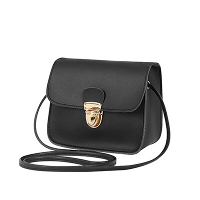 casual small leather flap handbags hotsale ladies party purse clutches women crossbody shoulder evening pack: New Black