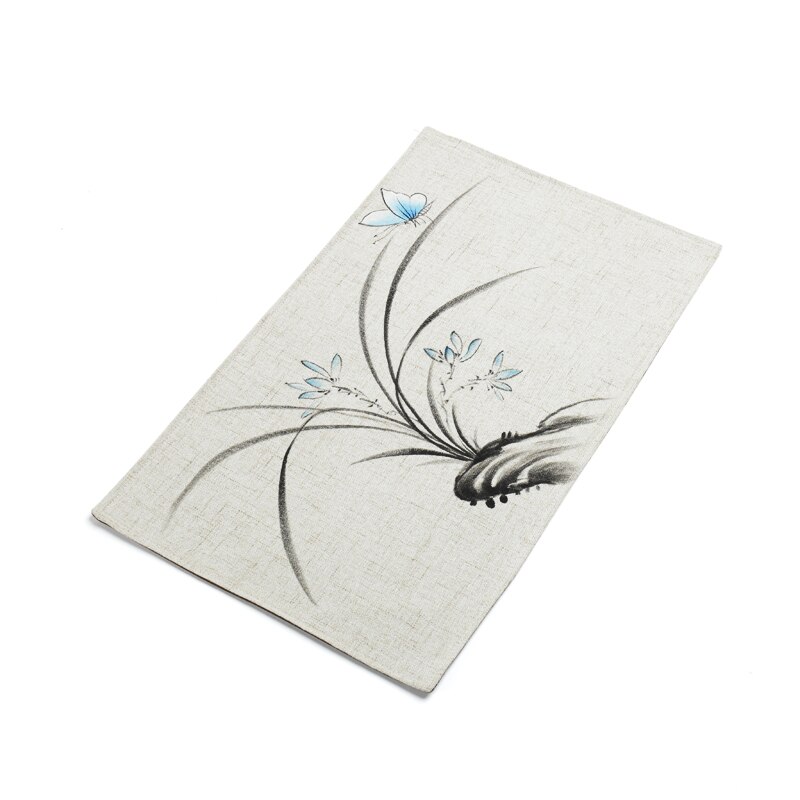 Napperon en tissu peint à la main pour Table basse, drapeau de Table, trompette, tapis de Table en coton et lin: e