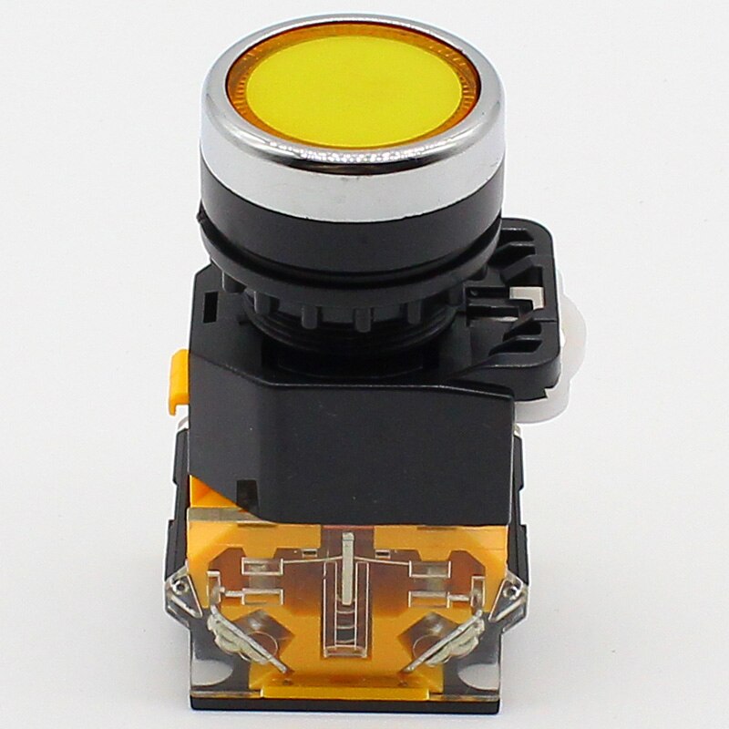 22mm momentary Push button switch 1NO+1NC: Yellow