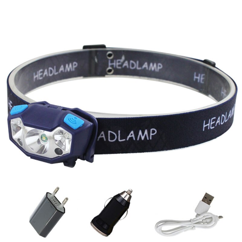 Z10 6000Lm potente linterna frontal recargable LED cuerpo Sensor de movimiento cabeza linterna de acampada lámpara con USB: Option F