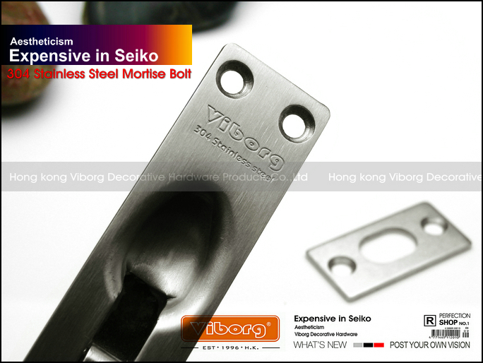 VIBORG 25CM (10") 304 Stainless Steel Door Bolt Security Door Guard Lever Action Flush Latch Slide Bolt Lock brushed