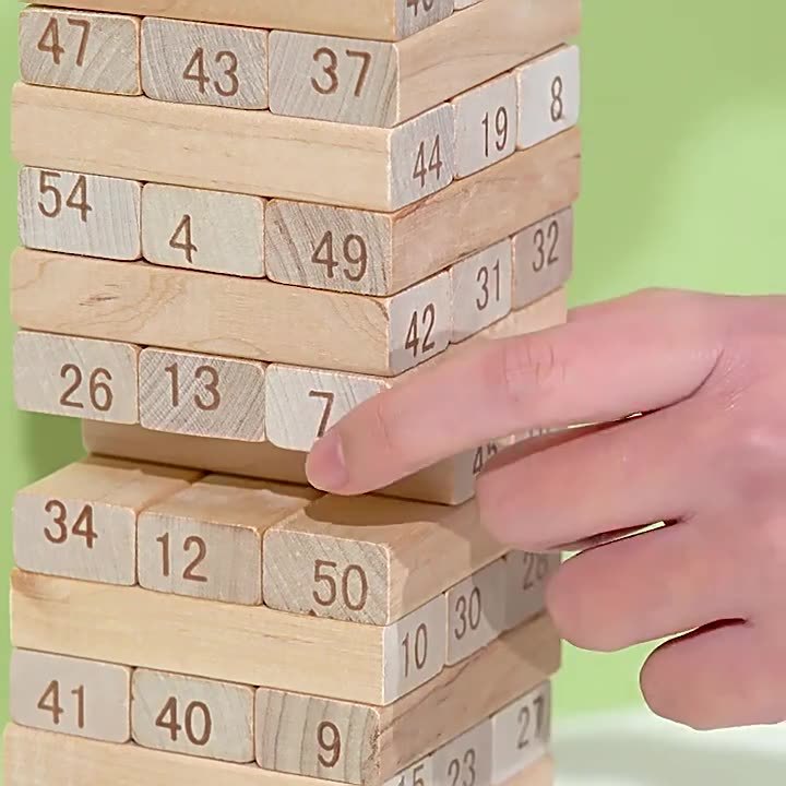 Pädagogische Holz-Gummibaumholzblöcke Frühkindliches Lernspielzeug Digitaler Turm-Baukasten Eltern-Kind-Spiel