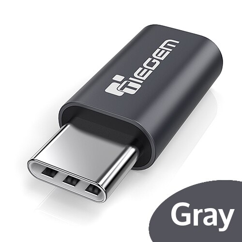 TIEGEM USB Type C Adapeter naar Micro USB Adapter Snelle OTG Type-C Converter voor Nintendo Switch OnePlus 5 NEXUS 5X6 P LG G5 Sony: Grey