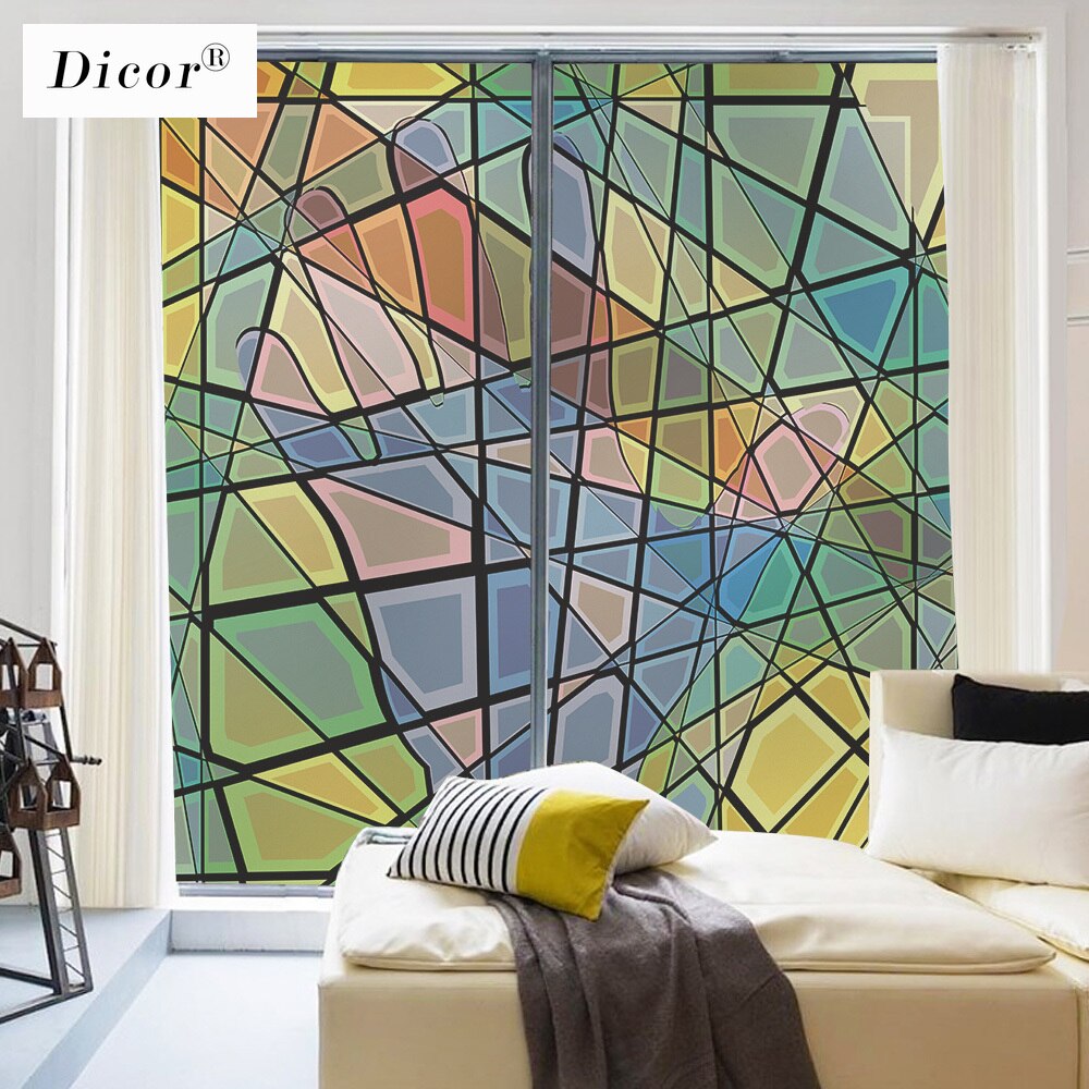 DICOR-Película de vidrio para ventana de cristal, pegatina de vidrio de privacidad, uso fácil, cortina de rechazo, vinilo ecológico, Material esmerilado para decoración del hogar