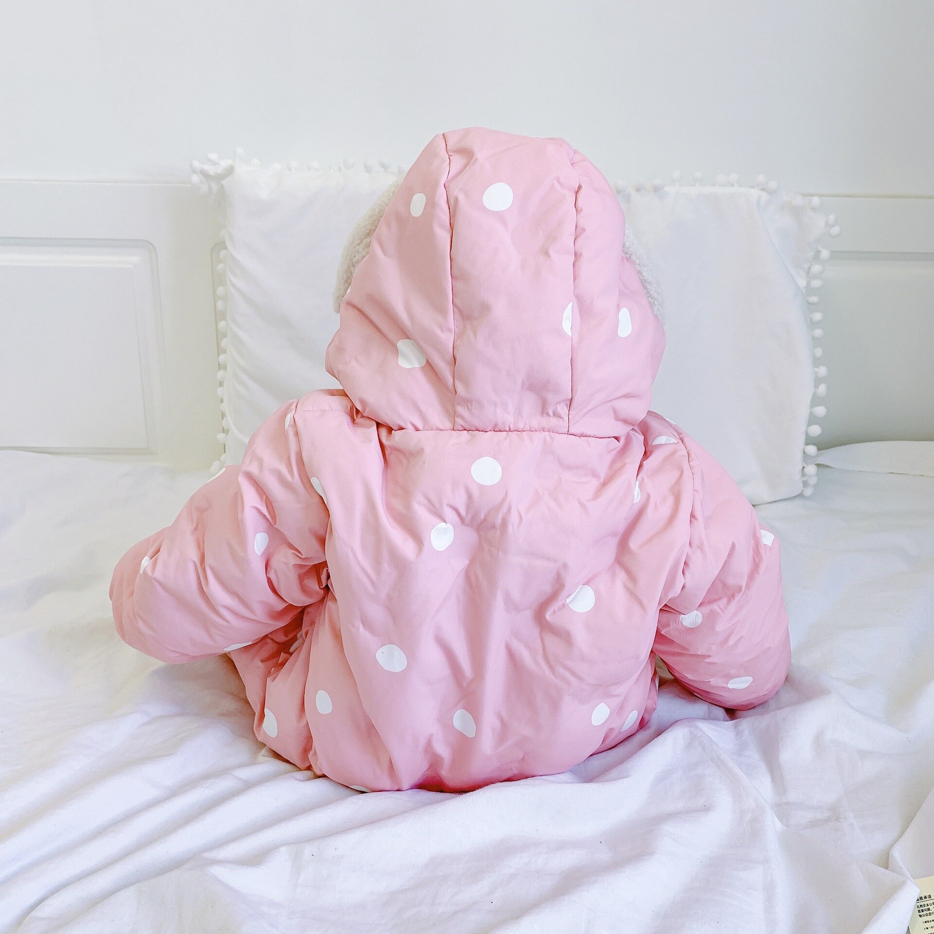 Winter Peuter Baby Rompertjes Dikke Klimmen Kleding Pasgeboren Jongen Meisje Warme Jumpsuit Kerst Hooded Uitloper 0-24M: Roze / 18m