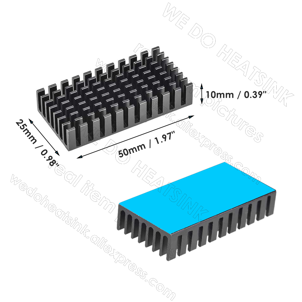 WE DO dissipatore di calore 50x25x10mm senza o con dissipatore termico dissipatore di calore aletta di raffreddamento in alluminio per modulo Transistor IC di potenza LED