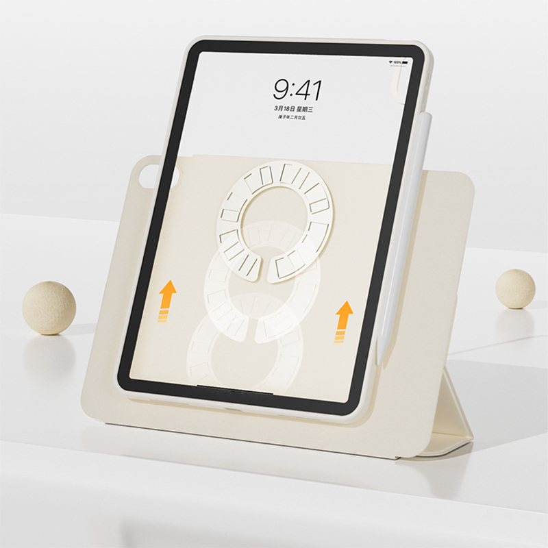 For iPad Air 11 10.9 Pro 11 13 inch Magnetic Case for iPad Mini 6 7 10.2 9th 8th 7th Gen Rotate 360°Detachable Back Case