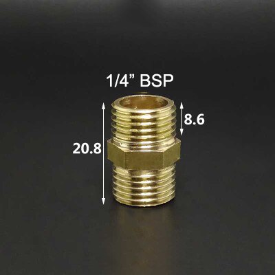 1/8 " 1/4 " 3/8 " 1/2 " 3/4 " 1 " bsp hangevind messing rørfitting ens reducerende sekskantet nippel koblingsstik adapter: No2