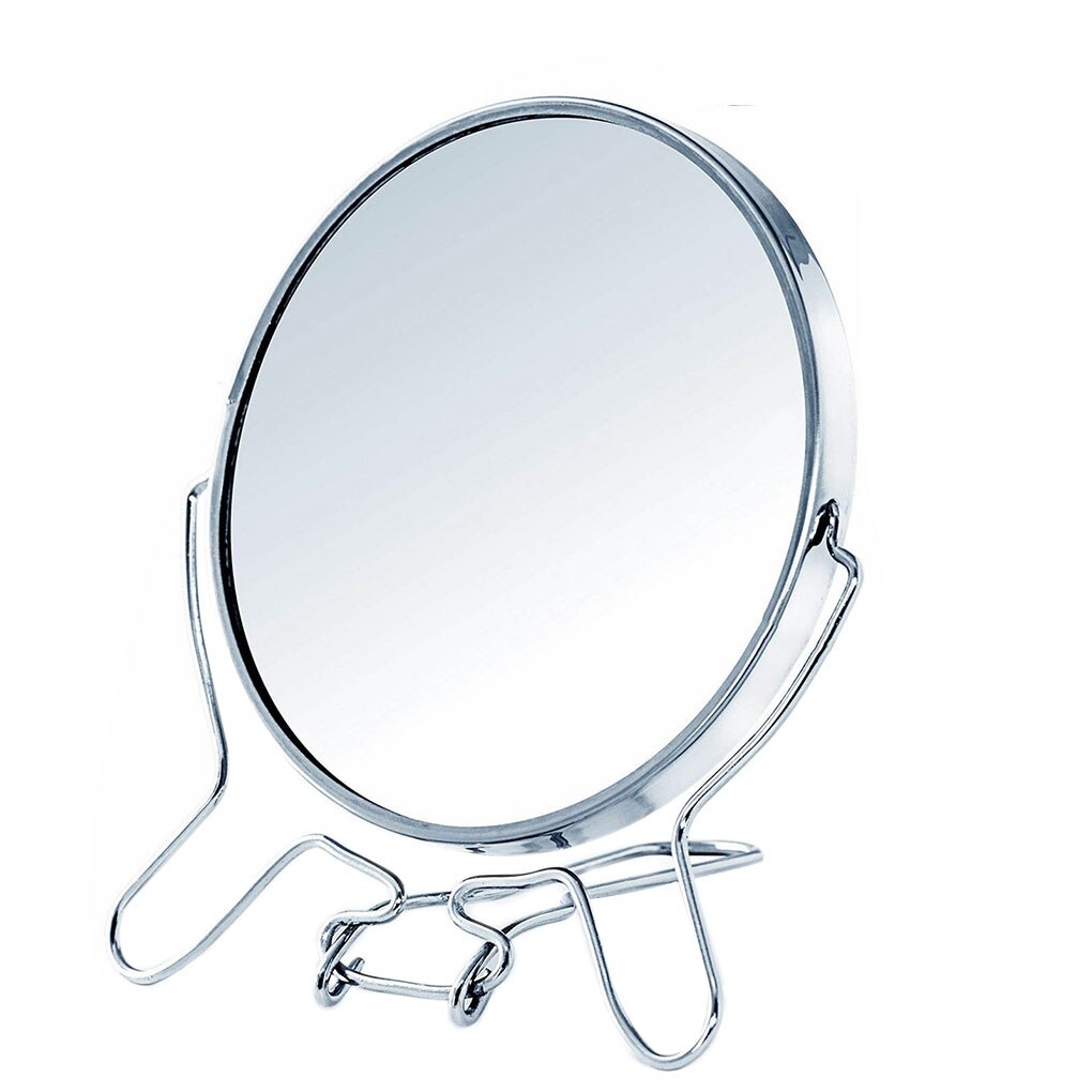 360 rotating metal mirror 1:2 zoom function Two Side Mirror Magnifier Stainless Steel Frame Makeup Cosmetic Mirror Makeup Tools: Default Title