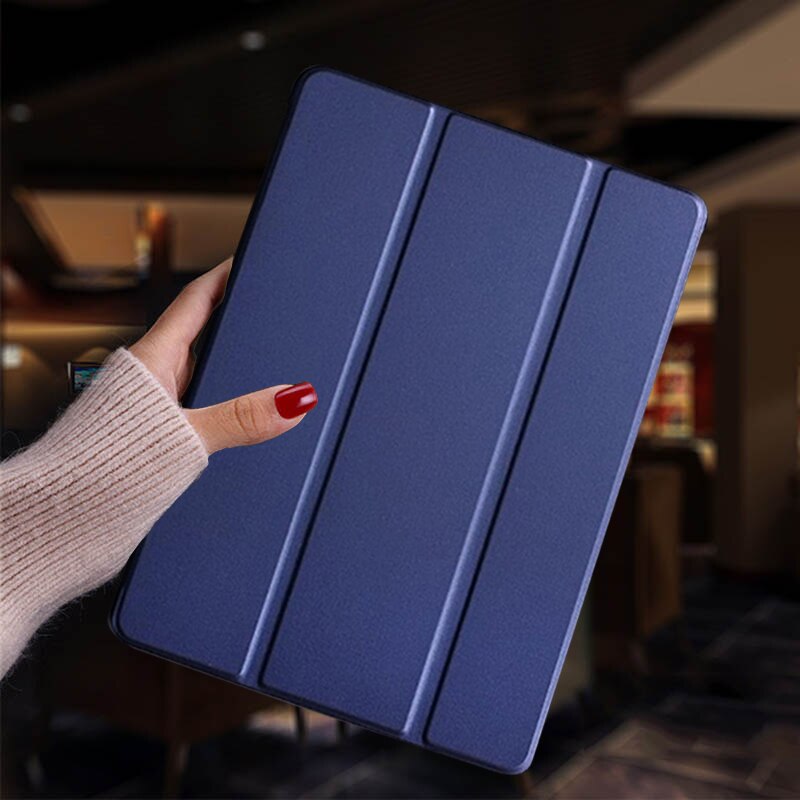 Smart Case for iPad 9.7 fundas Magnetic Pu Leather Stand Smart Cover for iPad 5 6 Air 1 2 5th 6th Generation shell: Navy blue