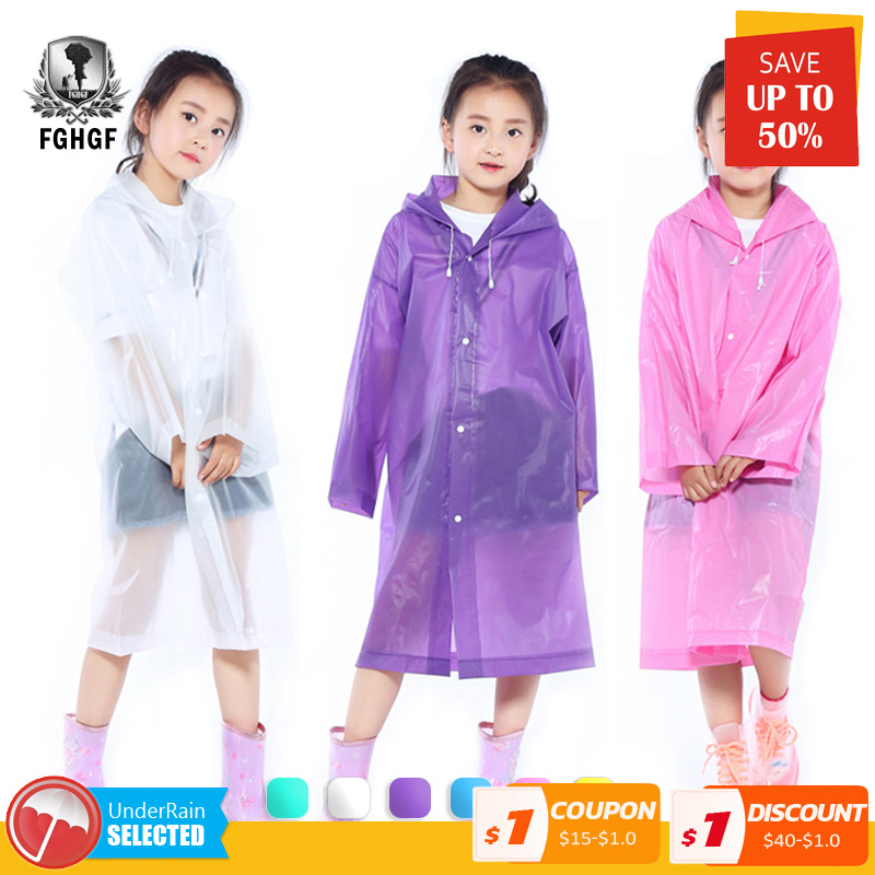 Fghgf Eva Transparante Mode Frosted Kind Regenjas Meisje En Jongen Regenkleding Outdoor Wandelen Reizen Regenkleding Jas Voor Kinderen