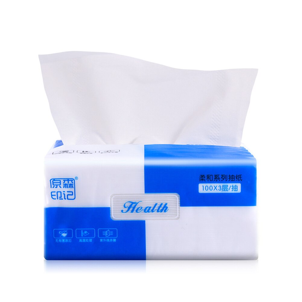 10packs Pumping Soft Skin Friendly Facial Tissues Toilet Restaurant 300 Sheets Bathroom Napkin Paper Household Kitchen Wood Pulp