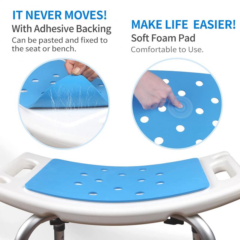 Asiento de ayuda para baño y ducha, silla sin respaldo, altura ajustable, asiento de inodoro antideslizante, Hogar para discapacitados, adultos y niños mayores