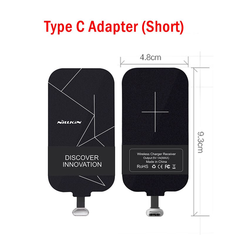 Nillkin etiquetas mágicas qi receptor de carregamento sem fio micro usb/tipo c adaptador para iphone 5S se 6 s 7 plus para samsung s6 s7 borda: for Type C  S