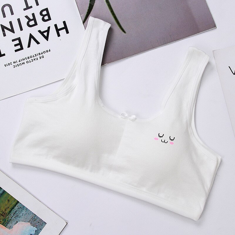 Teenage Girl Bra Seamless Bralette Full Cup Cotton Underwear Sleep Bra Tube Top Young Girls Lingerie Intimates Sports Vest Bras: 4 / 16