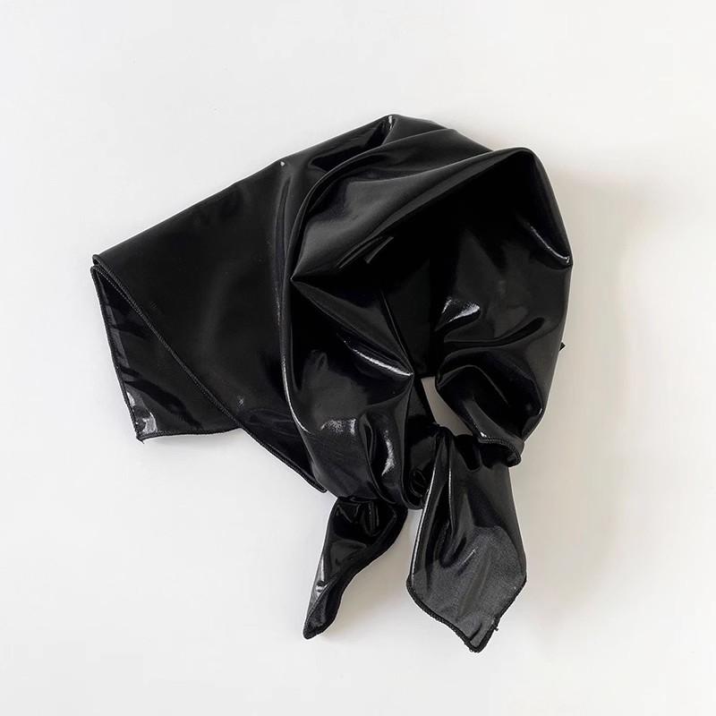 Y2K Punk Bandana Scarf for Hip Hop Girls Silver Blingbling Headband for Women Girls Square Head Scarf Hair Accessories: Blue