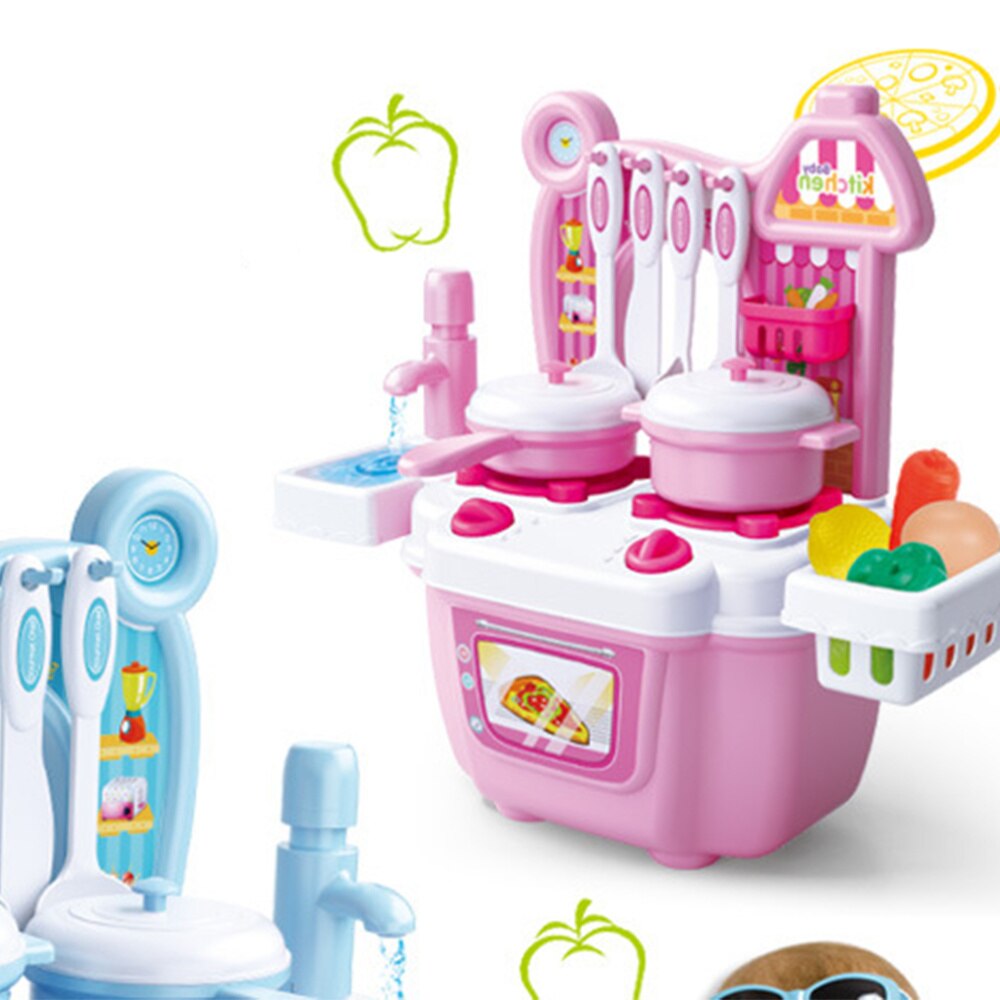 1 Set of 20PCS Mini Kitchen Toy Set Cartoon Playing House Cooking Toy Kit Funny Role Play Dining Table Toy Set Educational Simul