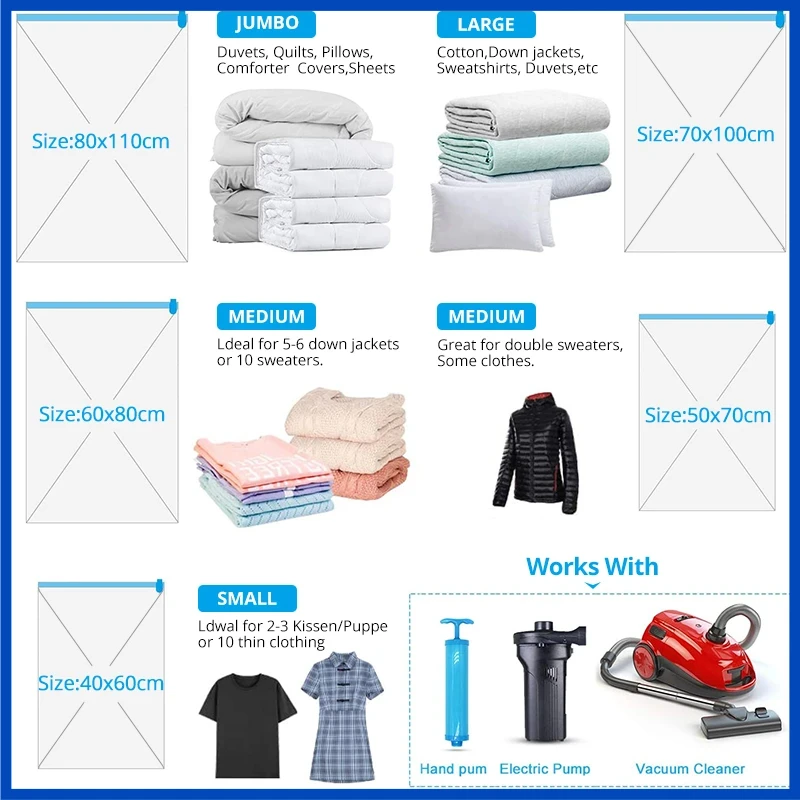 8/4/3PCS Reistassen Bespaar Ruimte Opbergtas Organizer Vacuümdeken Zak Vacuümzak Kleding Kussen Beddengoed DekenOpslag