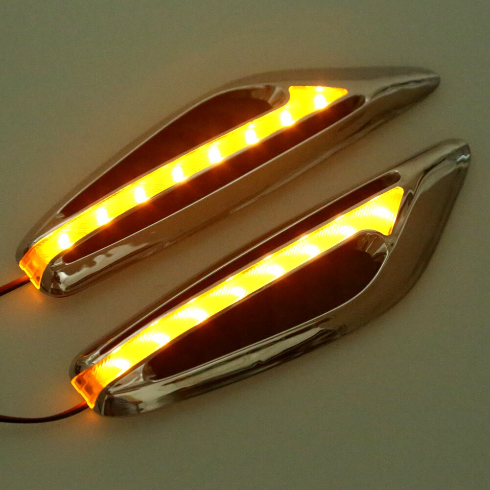 1 par de luces de dirección guardabarros lámpara lateral DC12V forma de hoja Auto coche luces LED laterales marcador luces de señal de giro