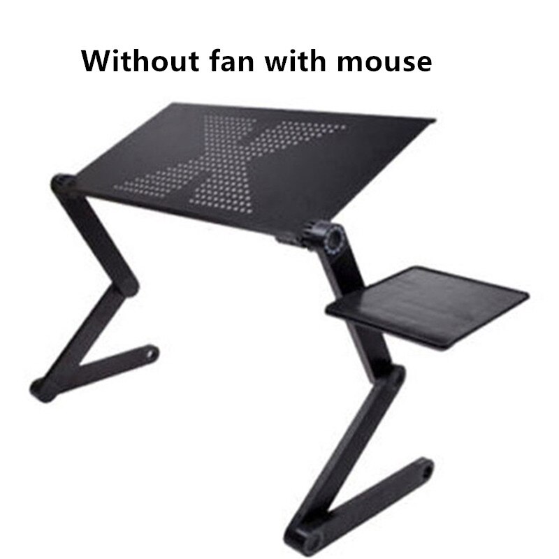 Aluminum Alloy Adjustable Laptop Table Portable Folding Computer Desk Notebook Desktop Stand Computer Table For Sofa Bed: Black