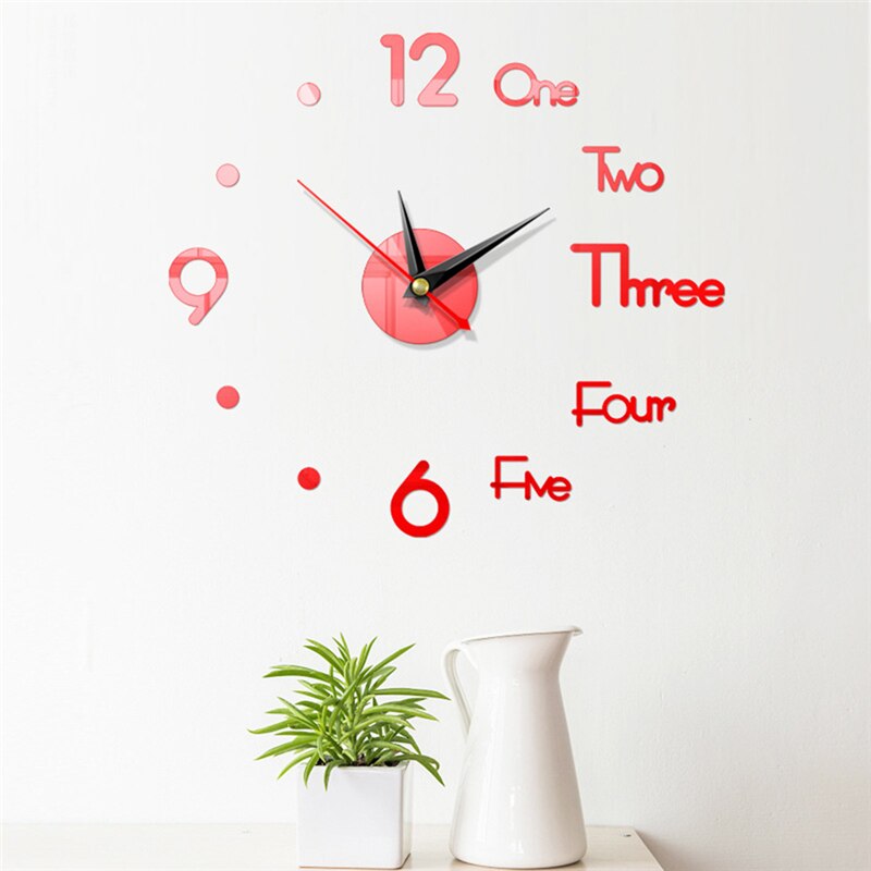 Wanduhren 3D Zauberstab Uhr Aufkleber Wohnkultur Selbst-Klebstoff Quarz Uhren Wohnzimmer Acryl Große Wanduhr Moderne