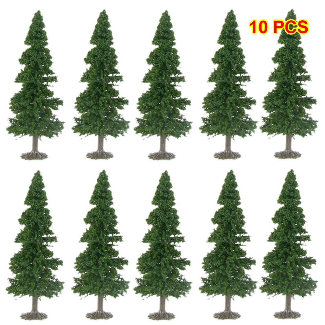 10Stck 7/9/12/15cm Künstliche Zeder Baum Modell DIY Zug Eisenbahn Architektur Sand Tabelle baum Modell Mit Basis-Grün