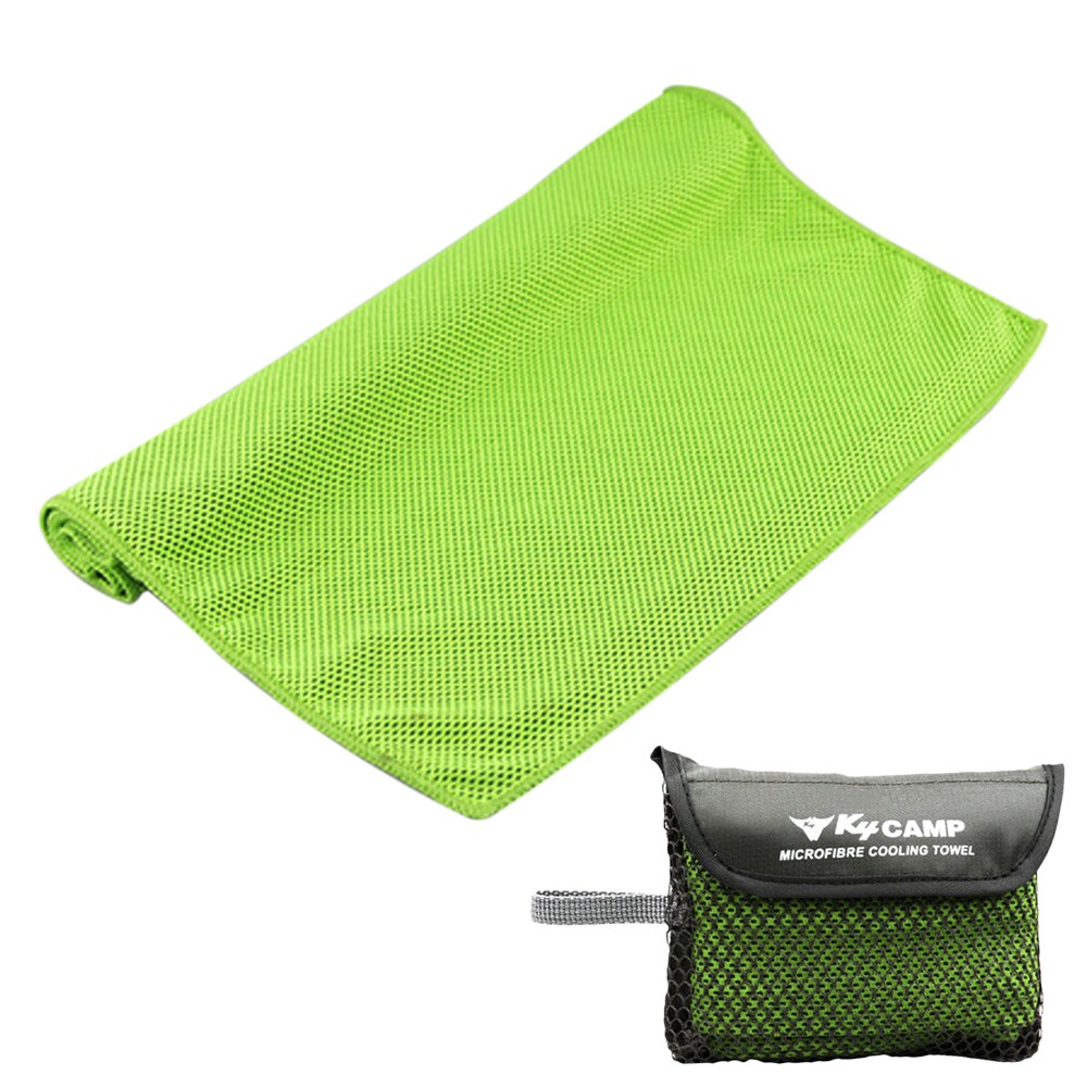 Hurtig tør kølehåndklæde udendørs sportshåndklæde til udendørs camping vandreture gym fitness træning rejse øjeblikkelig lindring: Grøn