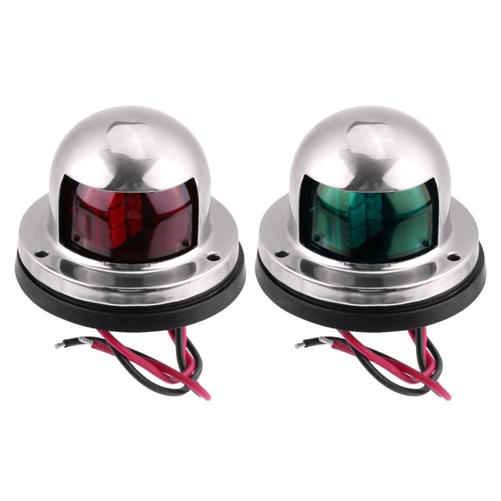 Stainless Steel+ABS Red Green Navigation Light Boat Marine Indicator Spot Light Marine Boat Accessory Boat: A Pair