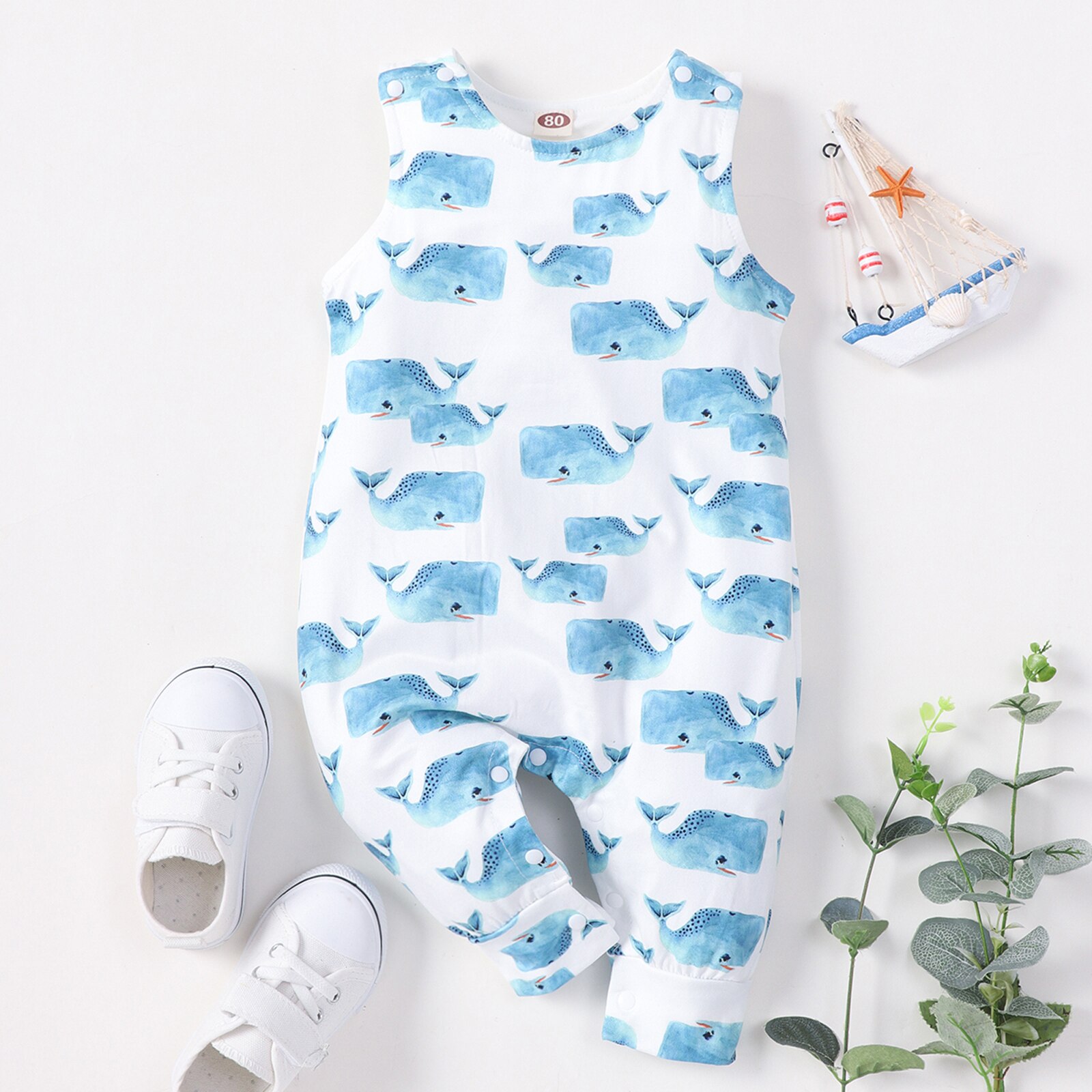 Citgeett Sommer Kleinkind Baby Jungen Mädchen Ärmellose Gesamt Karikatur drucken Strampler lässig Kleidung