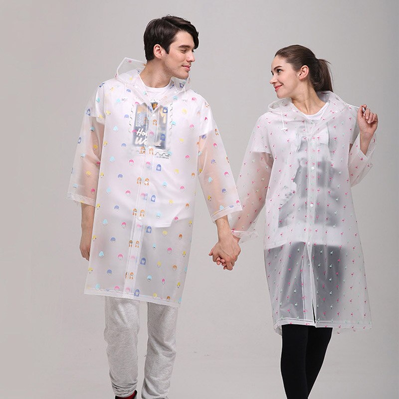 EVA – veste Poncho à capuche pour homme et femme, imperméable, Long, translucide, à la , pour l'extérieur