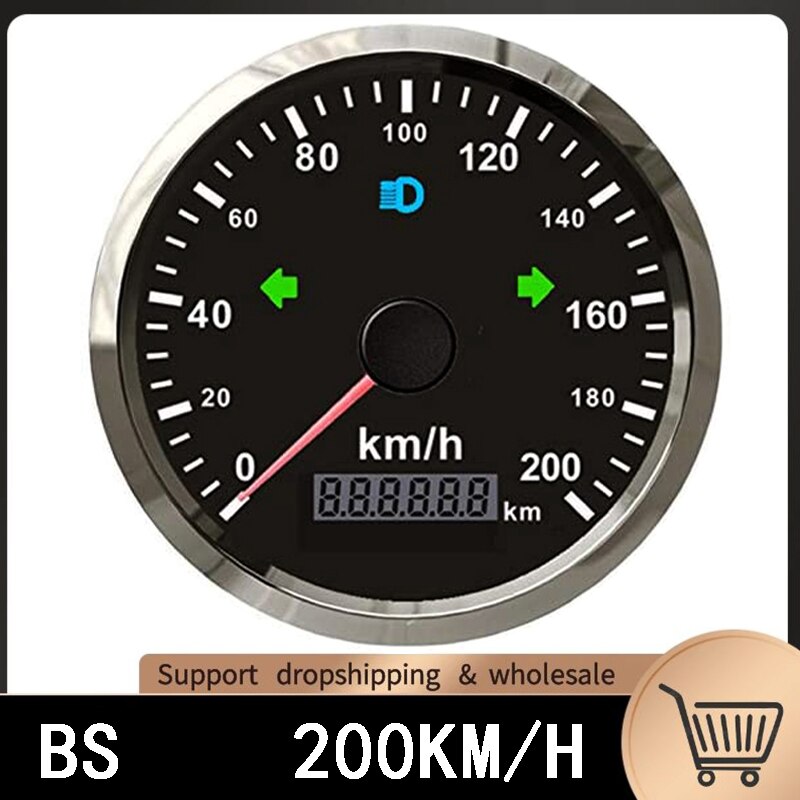 85mm GPS Speedometer With GPS Antenna for Car speed sensor motorcycle Boat Odometer 200km/h 125km/h Waterproof Gauge: BS  200KMH