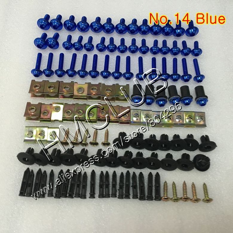 Fairing bolts full screw kit For SUZUKI GSXR600 GSXR750 06 07 GSXR 600 750 K6 GSX R600 R750 2006 2007 Complete Body screws Nuts: No.14