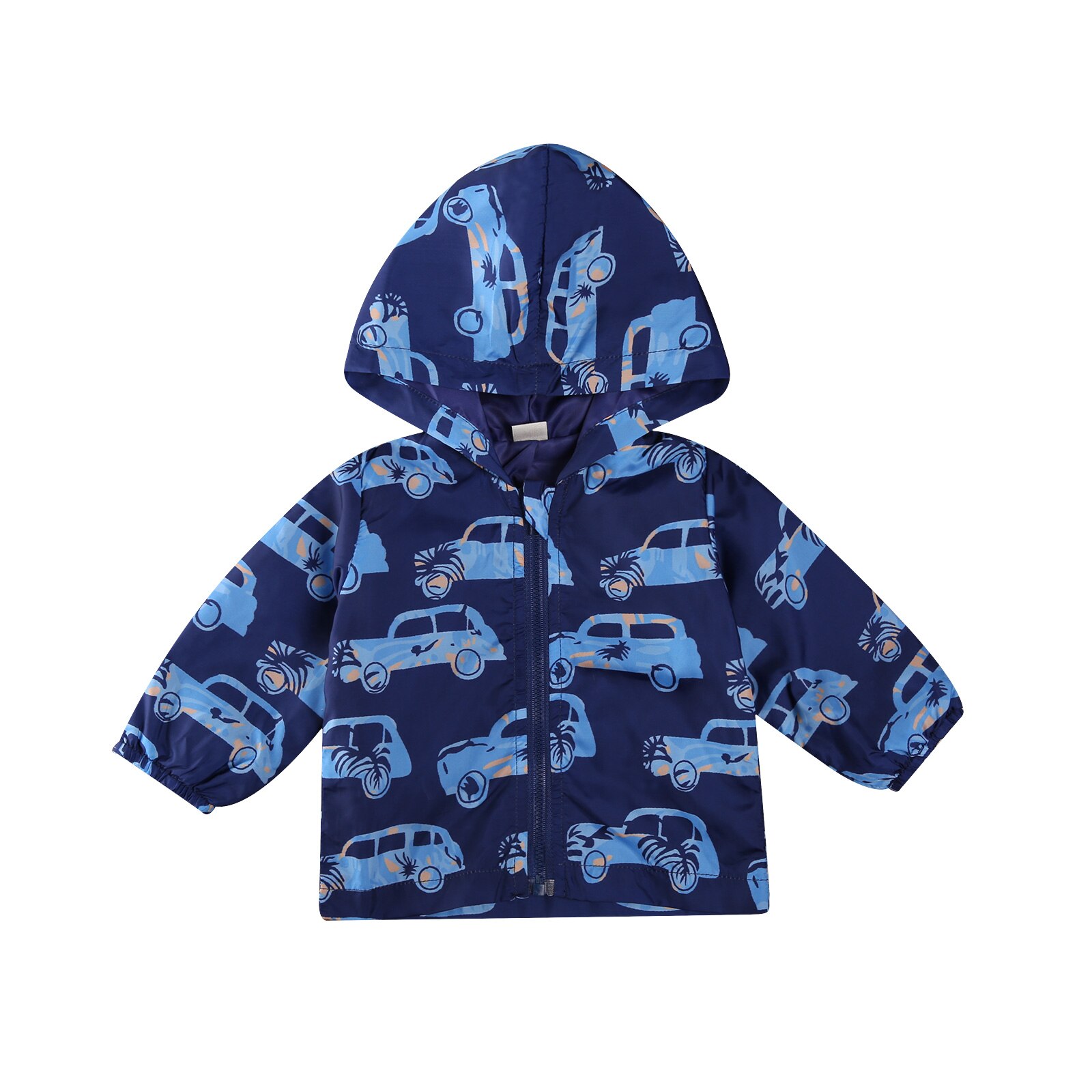 Emmababy Herbst Winter 0-24M Kleinkind Baby Junge Mädchen Mit Kapuze Auto Druck Blau Zipper Jacke Langarm mantel Hoodie Warme Outfit