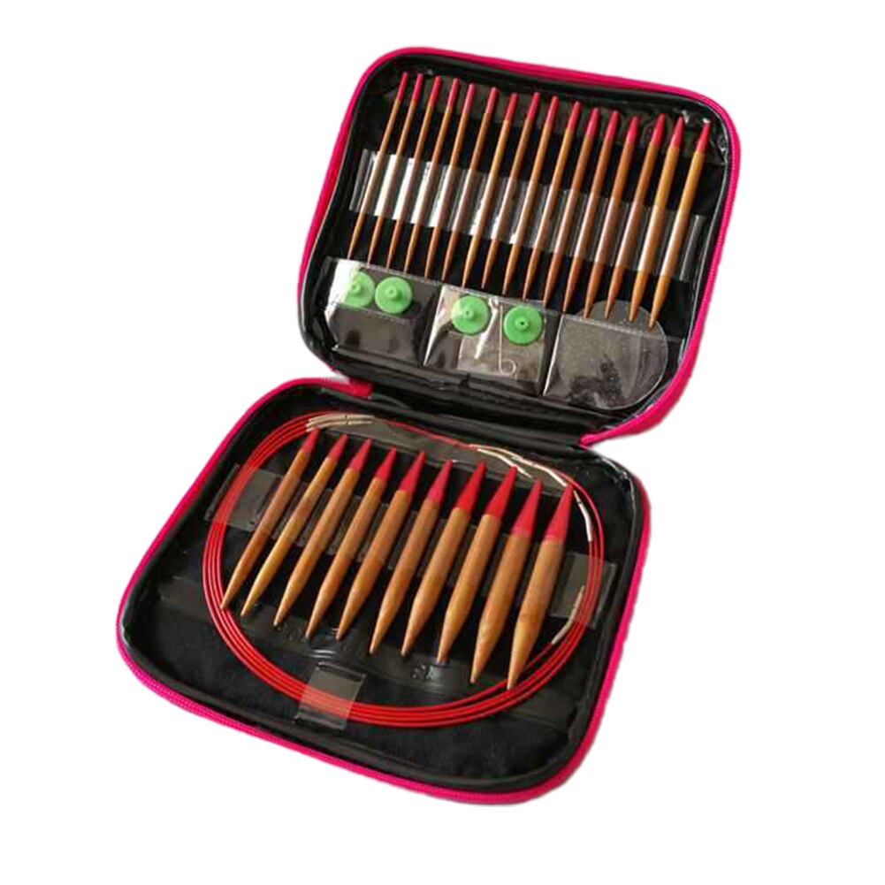 uncinetto Sciarpa FAI DA TE Circolare di Lavoro A Maglia di Lavoro Manuale Intercambiabili di Tessitura con Il Caso Maglione fa per Cucire kit Anello Di Bambù Carbonizzato