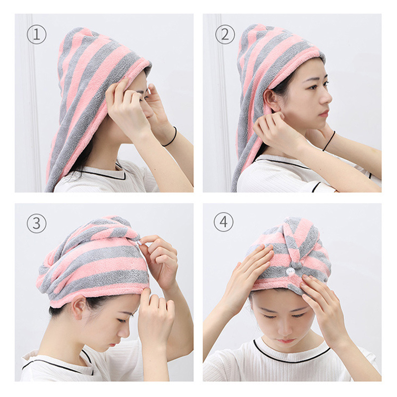 Shower Cap Towel Cotton Terry Beach Towels Super Absorbent Bath Towel for Adults Large Bathroom Body Spa Sports Stripe 140x70cm