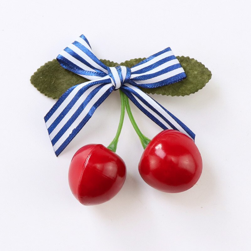 Cute Baby headdress children's hair accessories three-dimensional cherry jewelry hairpin bow princess head flower side clip: 5