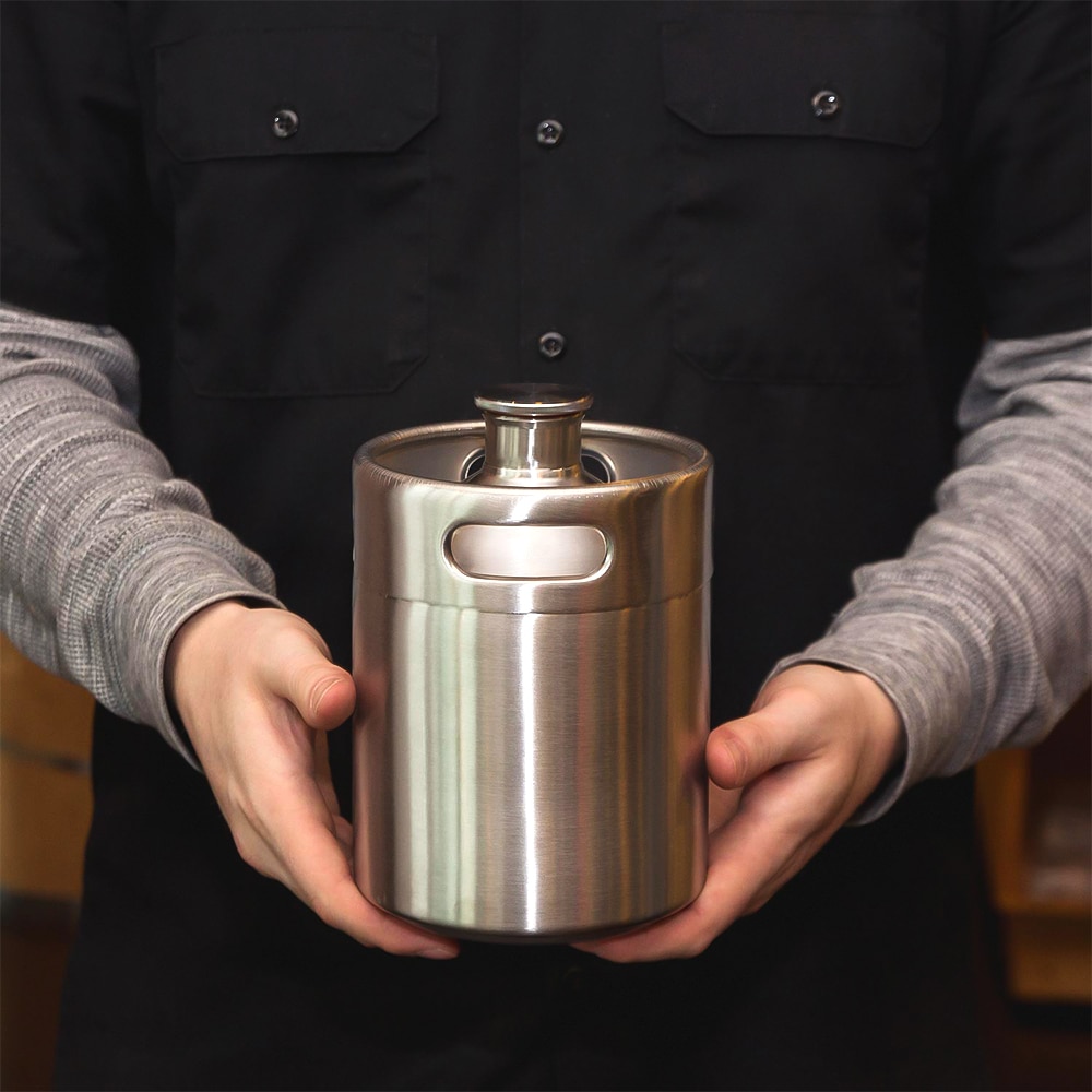 2/3.6/5L Stainless Steel Beer Keg Pressurized Growler for Craft Beer Dispenser System Home Brew Beer Brewing