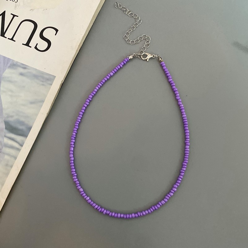 Frøperler boheme halskæde charme krave farverig håndlavet halskæde smykker femme: Sort zinkbelagt