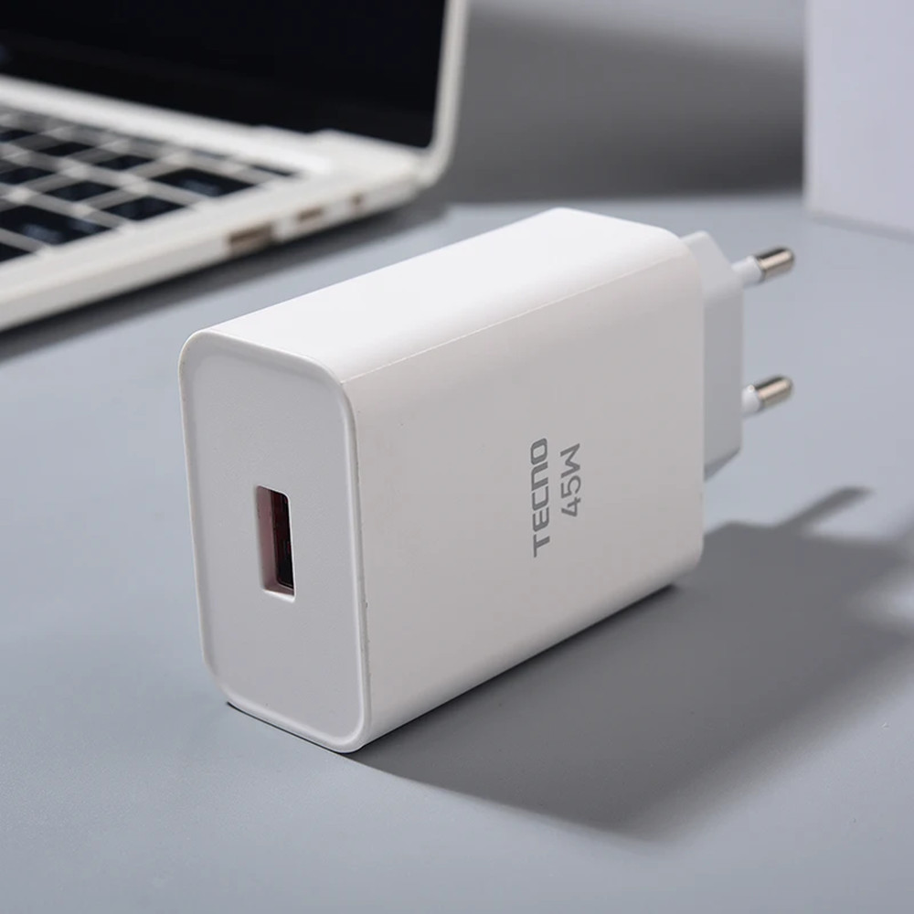 Tecno 45W Fast Charger EU Quick Charge Power Adapter USB Type C Cable For Tecno Spark 30 20 10 Pro+ Camon 20 30S 40 Pro Pova 6 5