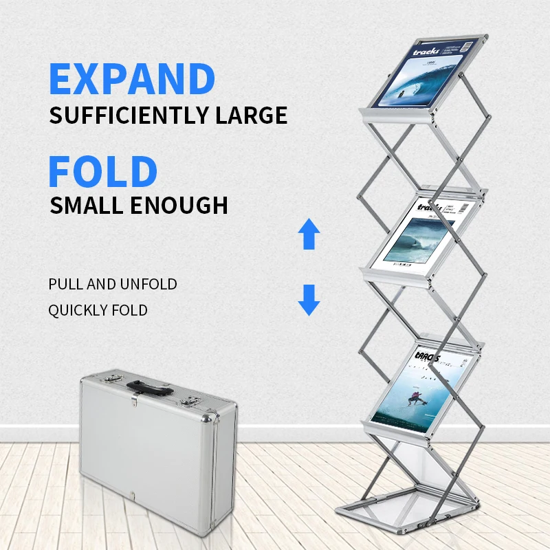 Foldbart magasinstativ, brochuredisplay til virksomheder, kontorhjemmebutik, bogopbevaringsstativ