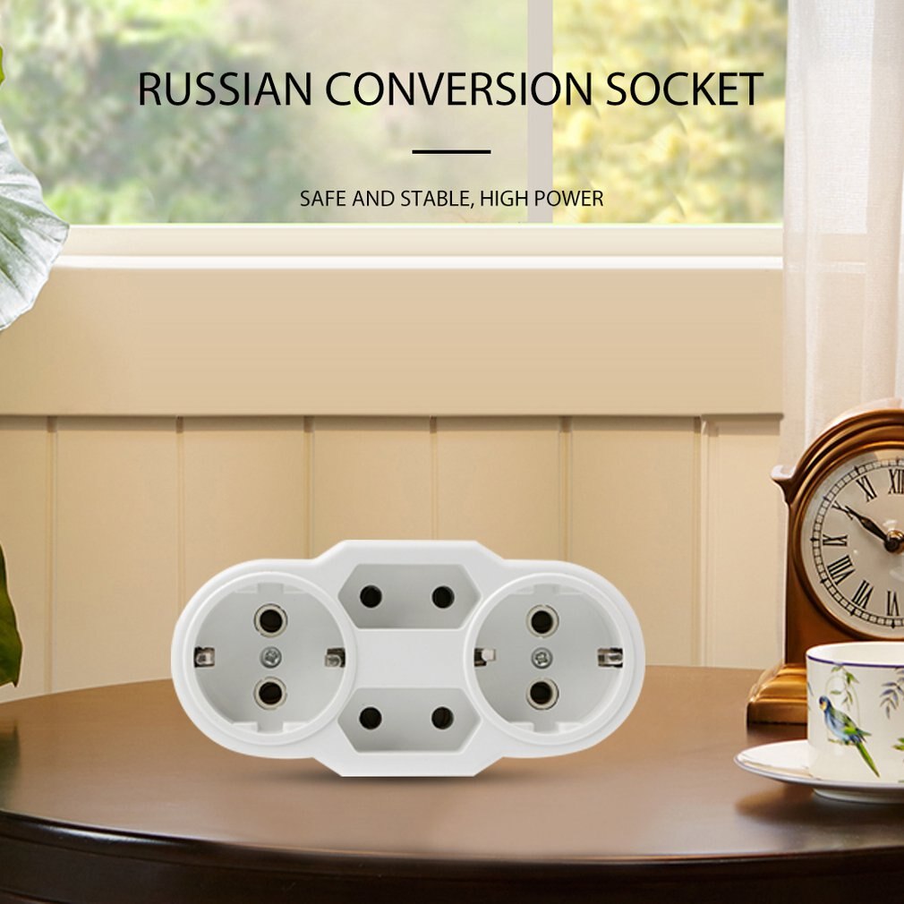 Russian Conversion Socket Russian Conversion Plug Portable Power Outlet Plug 1 To 4 Port Conversion Power Adapter