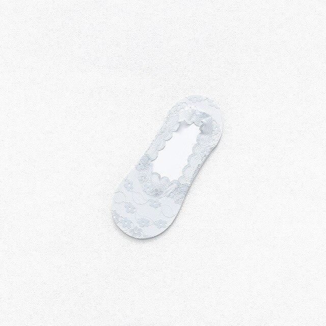 Summer Thin Lace Socks Women Invisible Floral Boat Socks No Show Transparent Funny Socks Streetwear calcetines mujer: gray