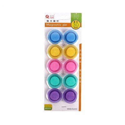 Kleurrijke circulaire magnetische gesp en schoolbord magneet absorber onderwijs whiteboard magneet absorber pin 30mm: Five-colour 10pcs M