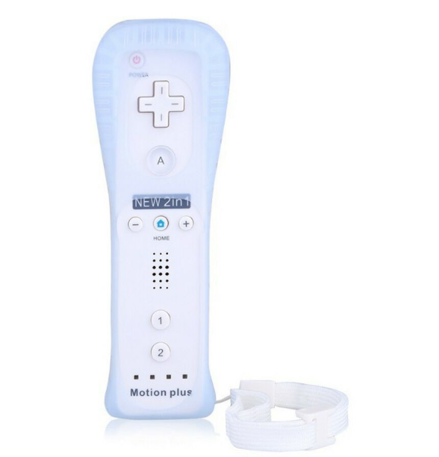 Libera la nave Built-in Motion Plus Remote Controller per Wii Gamepad Con Custodia in Silicone e Cinghia per wii comando: right white