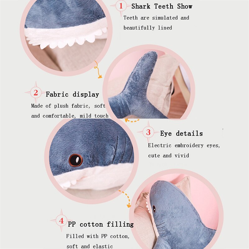 80/100/138 Cm Haai Knuffel Soft Gevulde Haai Speelgoed Kussen Dier Slapen Kussens Voor Kinderen Verjaardag Shop Home Decoratie