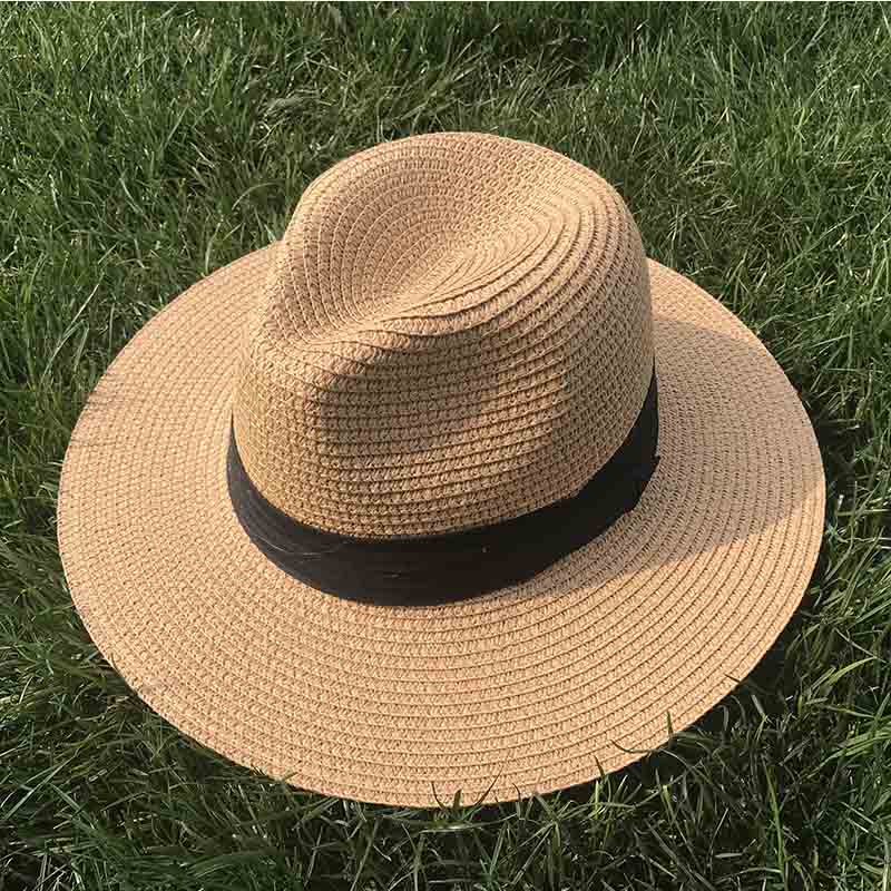 Chapéu de palha chapéu de palha chapéu de palha chapéu de sol de praia upf50 sol floppy chapéu de verão senhora kentucky derby vocation hat: Cáqui