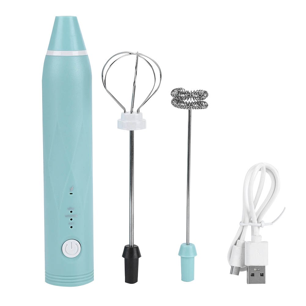 Minibatidor eléctrico de Leche para huevos, crema de Leche recargable vía USB, accesorio de cocina: green