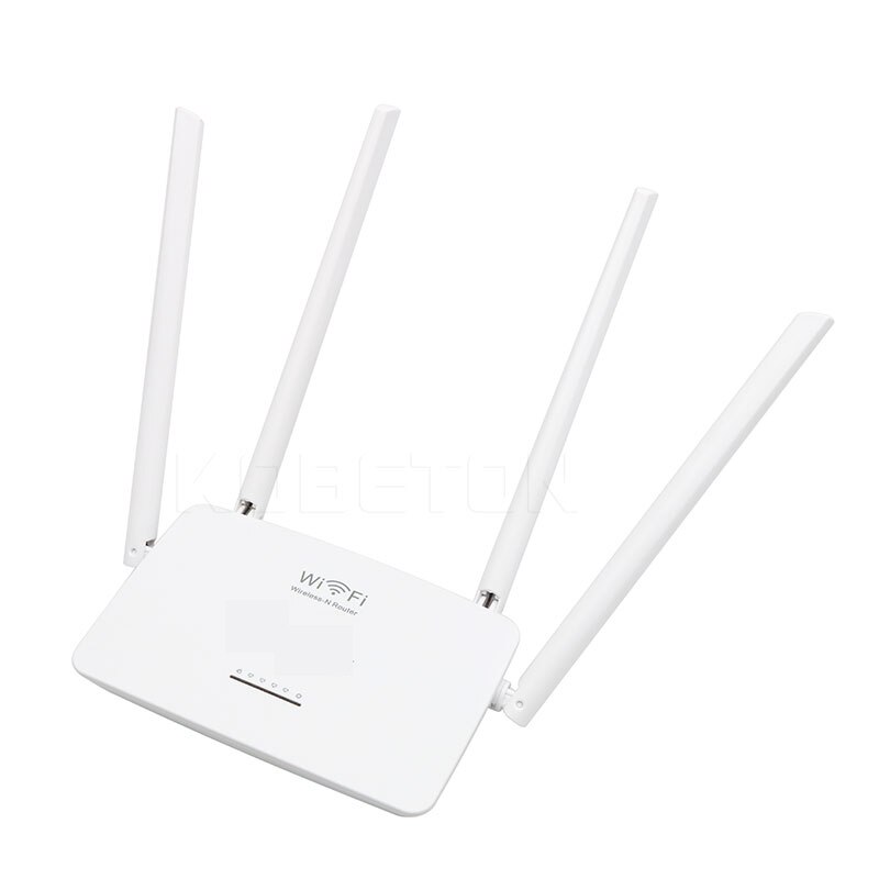 Kebidu original 300 mbps trådløs wifi router med 4 antenner engelsk firmware wi-fi repeater extender 5 porte  rj45 nyeste