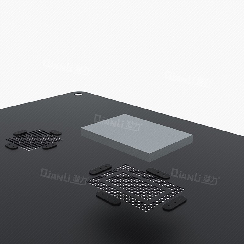 Plantilla BGA de acero negro 3D para iPhone 5/5S/6/6 P/6 S/6SP/7/7 P 8/8P módulo de lógica de potencia, placa de soldadura de Reballing de plantilla de estaño